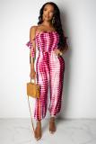 Yellow Sexy Colorblock Sleeveless one word collar Jumpsuits