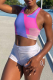 White Sportswear Solid Tie-dye U Neck Two Pieces