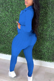 Red Fashion Sexy Adult Patchwork Solid Patchwork Turndown Collar Long Sleeve Regular Sleeve Regular Two Pieces