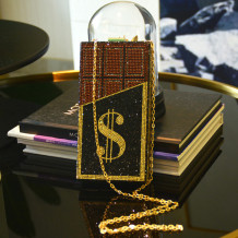 Black Fashion Patchwork Chain Strap Crossbody Bag