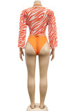Leopard Print Sexy Print Patchwork Frenulum Swimwears Three pieces