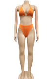Leopard Print Sexy Print Patchwork Frenulum Swimwears Three pieces