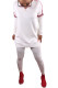 White Elastic Fly Mid Patchwork pencil Pants Two-piece suit