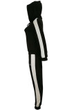 Black Celebrities Embroidery Patchwork Two Piece Suits Letter pencil Long Sleeve Two-piece Pant