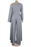 Pink Fashion Casual Solid Patchwork Slit Oblique Collar Long Sleeve Two Pieces