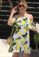 As Show Brief Cute Slash neck Short Sleeve skirt Print Dresses