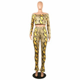 As Show Mid Patchwork pencil Pants Two-piece suit