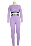 purple Street Solid pencil Nine Sleeves Two Pieces