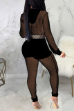 White Sexy Solid Patchwork Hooded Collar Long Sleeve Two Pieces