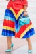 Rainbow Color Casual Striped Patchwork Loose Mid Waist Type A Bottoms