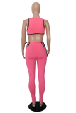 Black Sexy Solid Patchwork O Neck Sleeveless Two Pieces