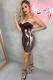 Silver adult Fashion Sexy Spaghetti Strap Sleeveless Slip Step Skirt skirt Sequin Solid Club Dre