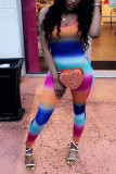 colour Sexy Print Striped Coloured drawing Milk. Sleeveless O Neck Jumpsuits