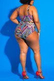 Print Sexy Plus Size Printing Swimsuit