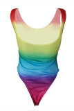 Colour Fashion Sexy Gradual Change Print Backless Swimwears