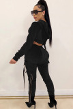 Red Casual Solid Patchwork Two Piece Suits pencil Long Sleeve