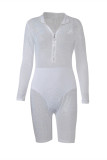 White Casual Fashion Mesh zipper Sequin perspective Asymmetrical Long Sleeve Turndown Collar 