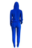 Blue Casual England Letter Print pencil Long Sleeve Two Pieces