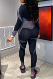 Grey OL Print Long Sleeve Two Pieces
