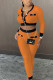 Orange Street Geometric Patchwork O Neck Long Sleeve Regular Sleeve Short Two Pieces