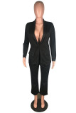Light Purple Fashion Celebrities adult Two Piece Suits Solid Straight Long Sleeve