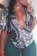 Black Fashion Casual Print Basic Turtleneck Tops