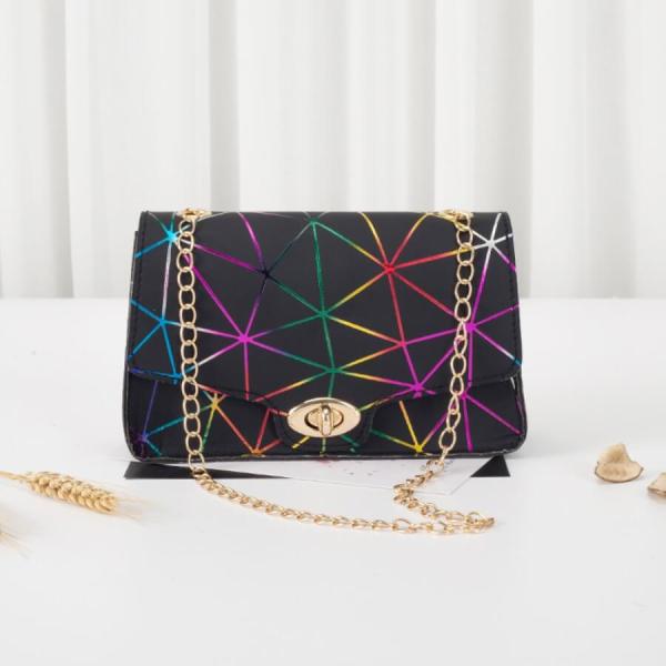Black Fashion Casual Geometric Print Crossbody Bag