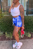 Red Sexy Print Ripped Contrast Spaghetti Strap Sleeveless Two Pieces