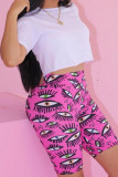 Green Fashion Casual Print Two Piece Suits Straight Short Sleeve Two Pieces