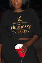 Gold Fashion Casual Adult Print Pullovers O Neck Tops