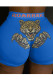 Blue Elastic Fly Mid Animal Prints shorts Bottoms