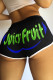 Black Green Fashion Casual Letter Print Basic Regular Mid Waist Shorts