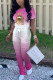 rose red Fashion Casual adult Ma'am O Neck Print Two Piece Suits Lips Print Pattern Plus Size