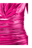 Silver adult Sexy Fashion Cap Sleeve Long Sleeves V Neck Step Skirt Mini Draped chain Fluorescent