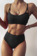 Black Fashion Sexy Solid Backless Swimwears