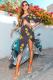 Black Fashion Sexy Two Piece Suits Slim fit Split crop top Print Bandage asymmetrical Dot Regula