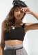 Black Fashion Novelty Sleeveless Backless Solid Tees & T-shirts