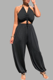Army Green Fashion Sexy Solid With Belt V Neck Regular Jumpsuits