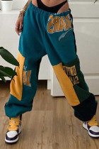 multicolor Fashion Casual Print Basic Regular Trousers