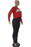 Black Fashion Casual Adult Print Pullovers O Neck Tops