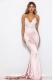 Pink adult Fashion Sexy Spaghetti Strap Sleeveless Slip Mermaid Floor-Length Patchwork backless