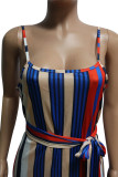 Red Chemical fiber blend Fashion adult Sexy Off The Shoulder Sleeveless Slip Swagger Ankle-Length backle