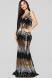 As Show Sexy Tank Short Sleeves V Neck Step Skirt Floor-Length Print Club Dresses