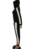 Black Celebrities Embroidery Patchwork Two Piece Suits Letter pencil Long Sleeve Two-piece Pant