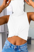 White Red Black Grey Pink Khaki Yellow Royal blue Fruit green rose red purple Sky Blue Turtleneck Sleeveless Patchwork Solid Slim fit Tops