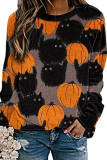 Yellow Fashion Casual Adult Print Pullovers O Neck Tops