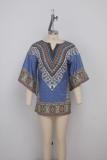 Black Fashion adult Sexy Bat sleeve Half Sleeves O neck Swagger Mini Patchwork Print