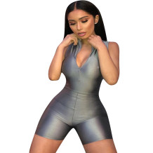 Grey Sleeveless Solid Regular shorts