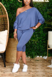 Grey Sexy Solid pencil Long Sleeve Two Pieces