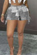 Grey Casual Print Tassel Patchwork Straight High Waist Straight Full Print Bottoms